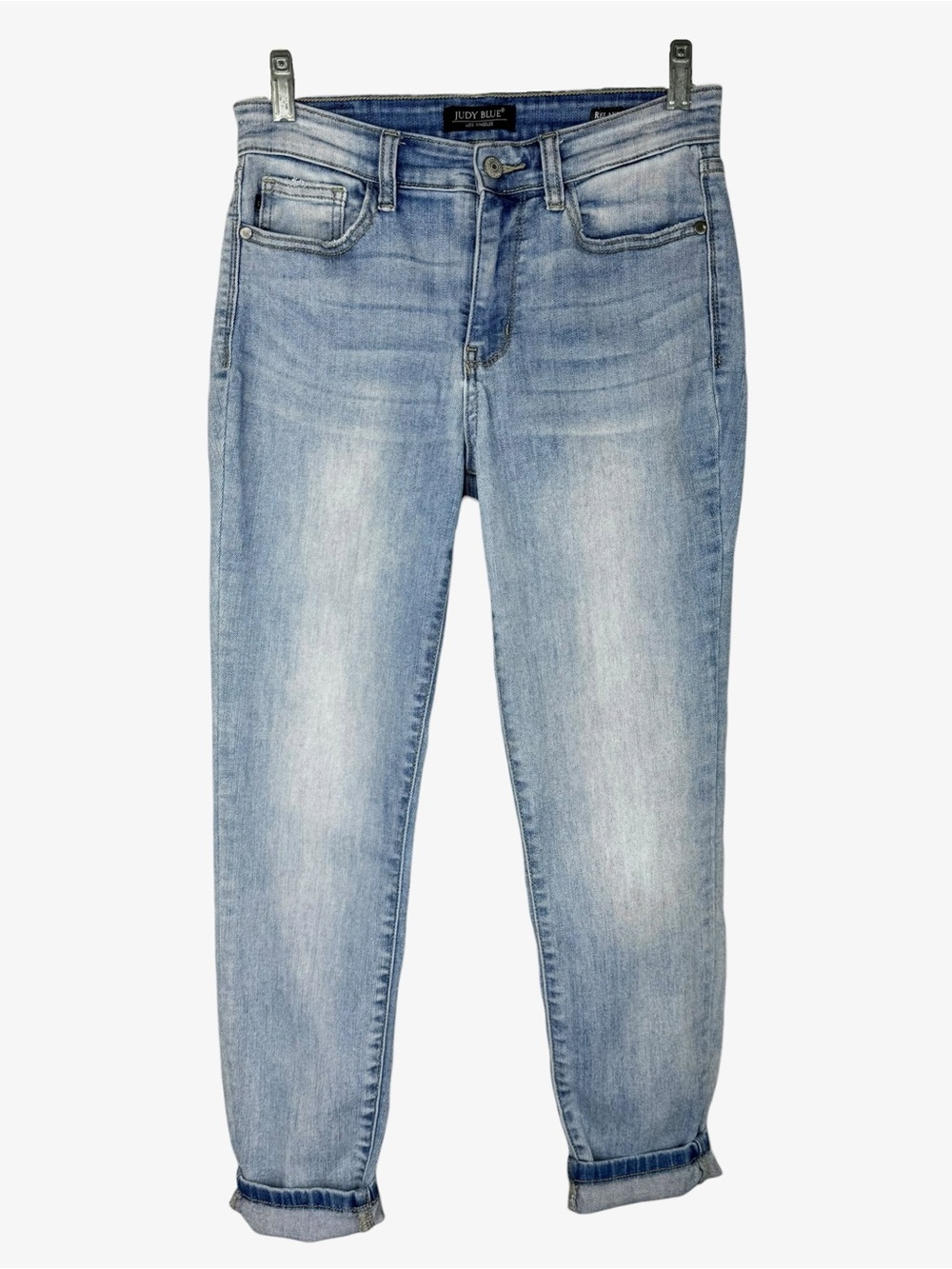 Judy Blue Relaxed Fit Jeans 28 High Rise Tapered Light Wash Ankle 82597 Size 7